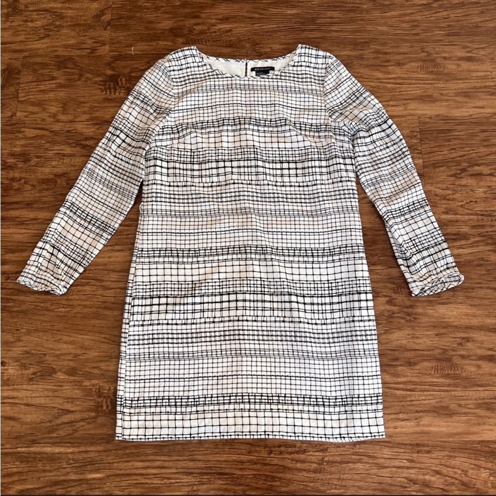 Armani Exchange White and Black Square Dress
